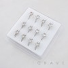 DIMENSIONAL HEART CZ STARBURST POLISH 316L SURGICAL STEEL NOSE HOOP RING BOX